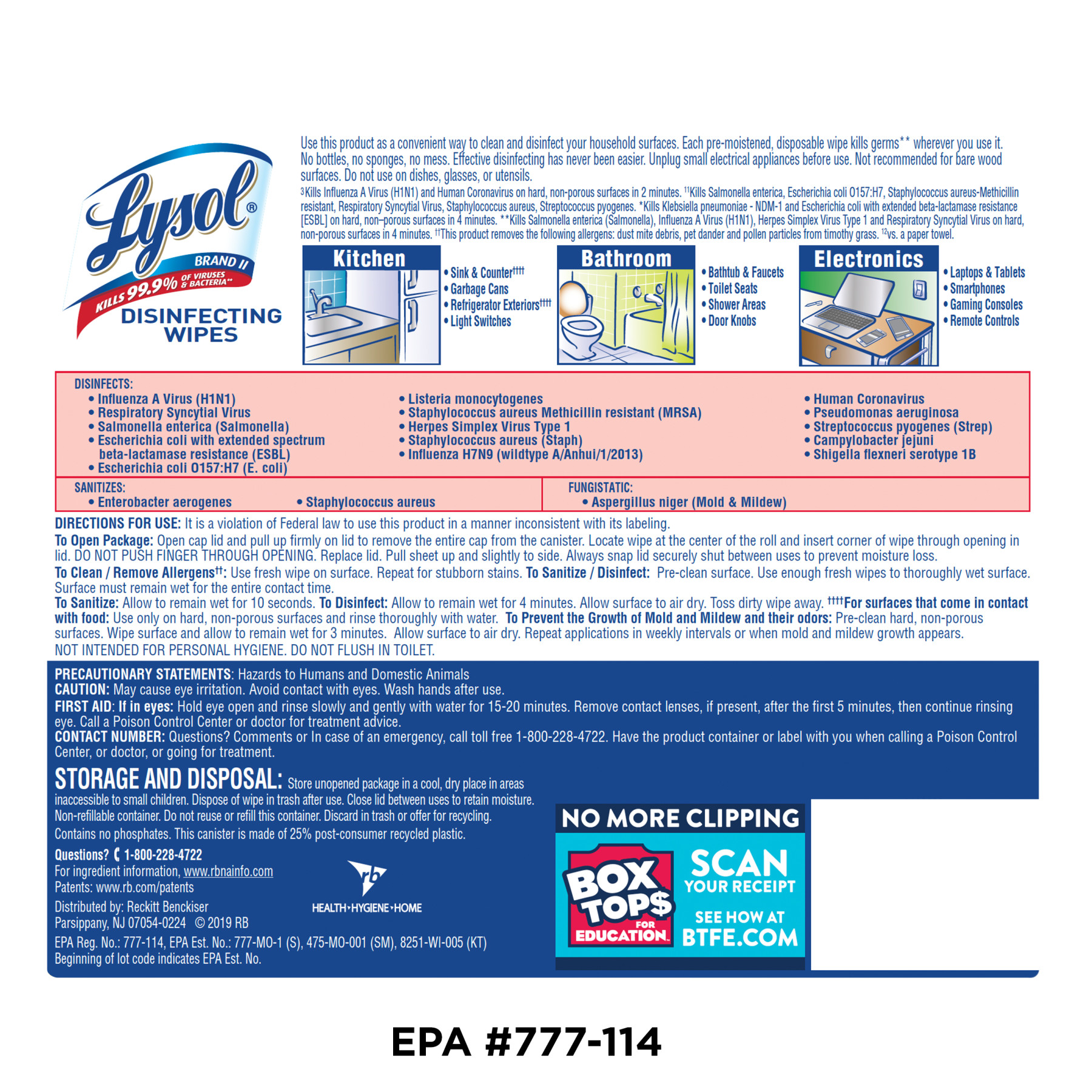 Lysol Disinfecting Wipes, Ocean Fresh, 35ct, Tested & Proven to Kill COVID-19 Virus, Packaging May Vary - image 2 of 6