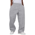 thumbnail image 2 of Mens Sweatpants With Pockets Baggy Straight Leg Drawstring Waist Joggers Pant Workout Gym Athletic Running Sweat Pants Light Gray 2XL, 2 of 4