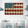 thumbnail image 3 of HFDF Canvas Prts Wall Art - The American Flag Retro Worn Patriotic Theme Modern Wall Decor Home Decor Stretched Gallery Canvas Wrap Giclee Prt & Ready to Hang 14x11inch Framed, 3 of 5