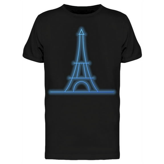 Blue Sketch Eiffel Design T-Shirt Men -Image by Shutterstock, Male 3X-Large