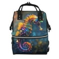 thumbnail image 1 of Easygdp Neon Seahorse Underwater Realm para Bolsa de Bebé de Gran Capacidad con Múltiples Bolsillos, Bolsa de Pañales para Padres, Bolsa de Viaje Organizada y Elegante, 1 of 6