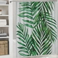 thumbnail image 6 of Orinice Palm leaf shower curtain summer tropical leafy plants bathroom bath decoration shower curtain fabric polyester waterproof plastic hook&nbsp; 69x72, 6 of 7