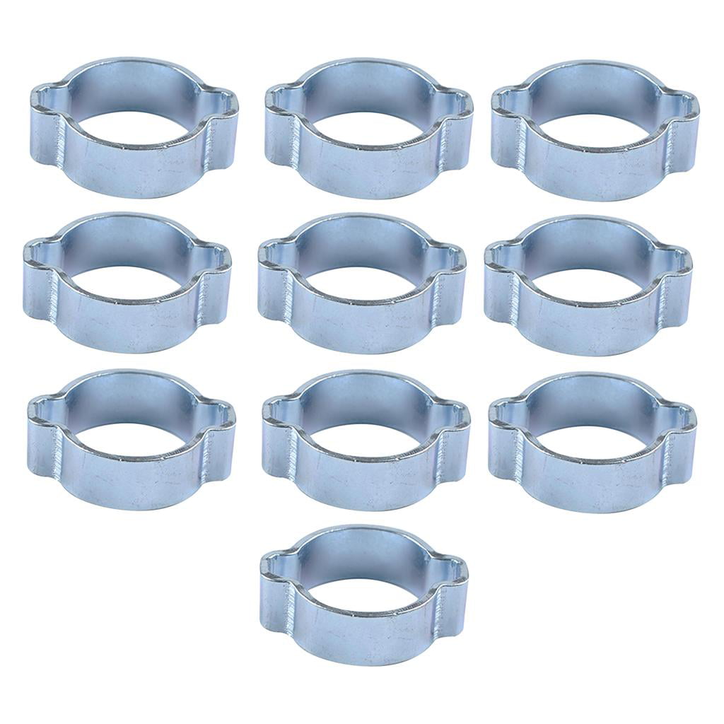 balikha 10x Stainless Steel Double-Ear O-Clips Hydraulic Hose Fuel Clamp 17-20mm Clip