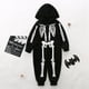 thumbnail image 5 of Traje de carnaval de Halloween, disfraz familiar, mono de esqueleto de hueso, mono con capucha y cremallera para cosplay para adultos, niños, mujeres, hombres, niños y niñas, 5 of 5