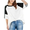 thumbnail image 1 of Plebaso T-Shirts Oversize pour Femmes Manches Courtes d'Été Décontracté Col Rond Ample, 1 of 7