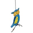 thumbnail image 4 of Northlight 7.75" Blue and Yellow Metal Owl Outdoor Wall Hanging, 4 of 5