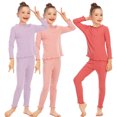 thumbnail image 2 of LYMAYTER Kids Girls Fall Winter Thermal Underwear Outfits 2PCS Toddler Cotton Bottom Warm Underwear Pants Set for 5-14 Years, 2 of 9