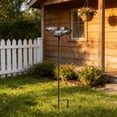 thumbnail image 5 of Fwttom Bird Feeder, Iron Ground Mounted Decorative Feeders, Wild Bird Feeders for Outdoors Garden, Patio & Backyard, Black, 5 of 6