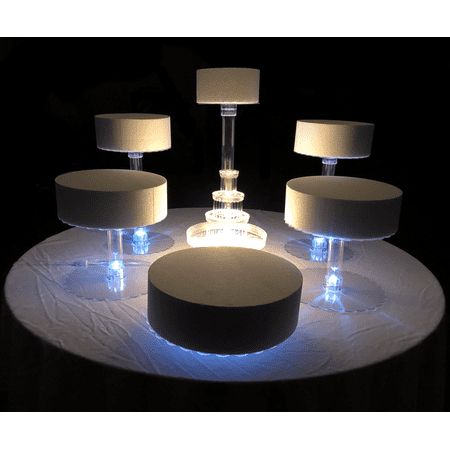 

Multi Tier Wedding Cake Stand with White LED Lights - 6 Tier