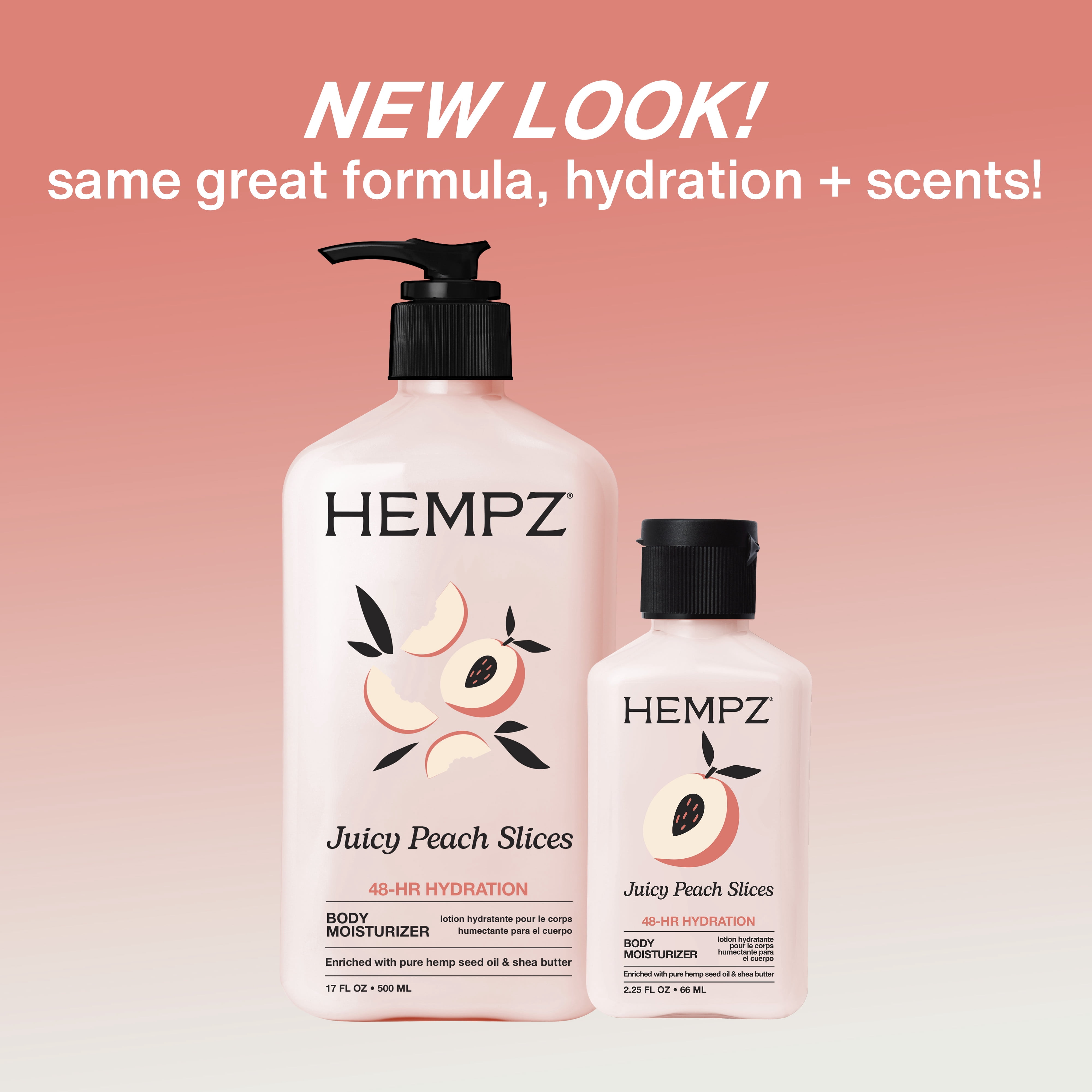 (2 pack) Hempz Juicy Peach Slices Moisturizing Body Lotion, 17 fl.oz.