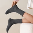 thumbnail image 2 of Yuanlong Women's Ruffle Edge Crew Socks Sweat Absorbent Polka Dot Slouchy Autumn And Winter Socks Holiday Hosiery, 2 of 4