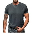 thumbnail image 2 of pstuiky camisetas camisas para hombre, Camiseta deportiva informal de punto de color liso a la moda para hombre, manga corta, cuello redondo camisetas de hombre xl, 2 of 6