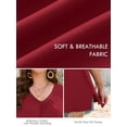 thumbnail image 3 of SHOWMALL Women's Plus Size Tank Top, V Neck Pleated Sleeveless Summer Beach Tops, Burgundy 3X Side Slit Casual Daily Tunic Layering Shirt for Work, 3 of 8
