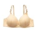 thumbnail image 3 of Loopsun Womens Daily Bra, Thin Bras for Ladies, Women's Wireless Back Closure Lace Patchwork Lightweight Breathable Soft Everyday Bra Beige, 38/85BC, 3 of 5