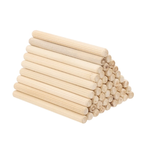 3/8" x 3-1/8" Wood Dowel Pins Fluted Wooden Dowels for Furniture Projects, 90 Pack