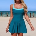 thumbnail image 5 of Xijirk One Piece Swimsuit Women,Color Swimwear Skirted Bottom with Side Pockets Bathing Suit Comfortable Flowy One Piece Swimsuit Practical Swimwear for Beach Pool,Swimsuit for Women,XL,Blue, 5 of 7
