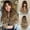 Gradient Brown, variant on Amazon Bestselling Air Bangs Big Wave Long Curly Hair Gradient Brown Black Brown Multi-color European and American Style Wig for Women