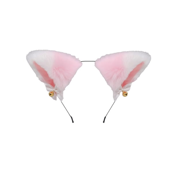 Minnieouse Banda para la cabeza de niña con lazo, cascabeles pequeños, diseño de orejas de animales encantadores, suministro a juego, herramienta de Accesorio para el cabello Tipo16 Minnieouse AP010458-16B