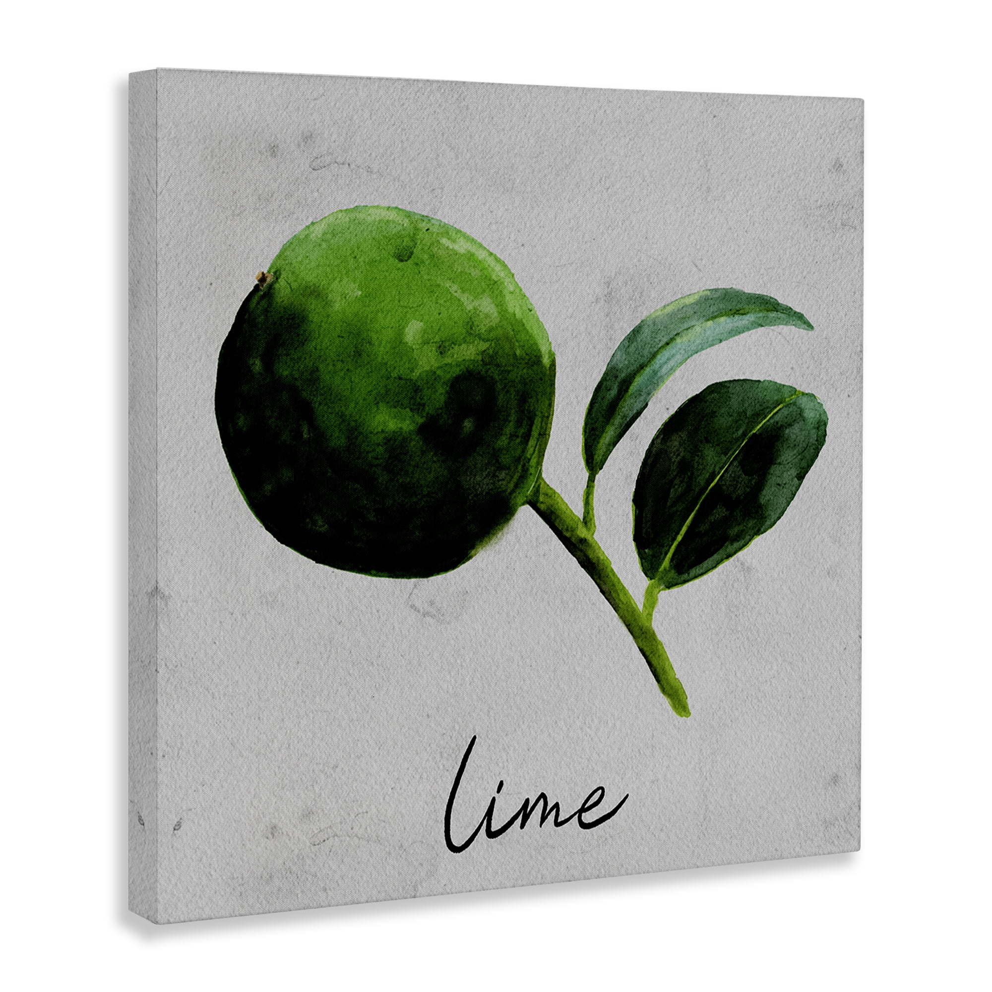 Stupell Industries Kitchen Lime with Leaf Food & Beverage Painting Wrapped Canvas Art Print Wall Art, 24 x 24