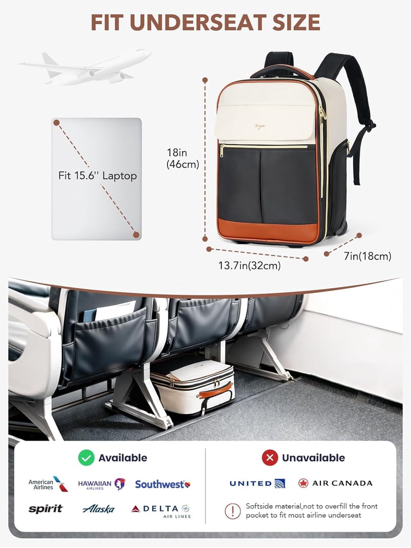 backpack with wheels for travel canada Rolling 4 Extra - Water-Resistant, Airline Approved Underseat Luggage, Ideal 18*14*8 Personal Item Suitcase, Wheeled Backpack, Roller Backpack,Rolling Laptop Bag Mateins Wheeled Rolling laptop Backpacks combines the best of both worlds Cross-Trek | Travel Backpacks |