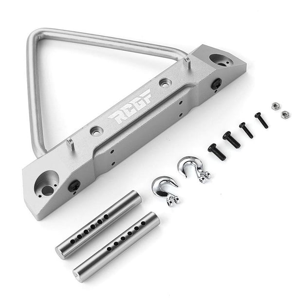 Vogacara Parachoques delantero RCGOFFLOW, pieza de coche RC, parachoques delantero resistente al desgaste para 1/10 TRAX-4 Crawler RC, pieza de Kits de construcción modelo Plata