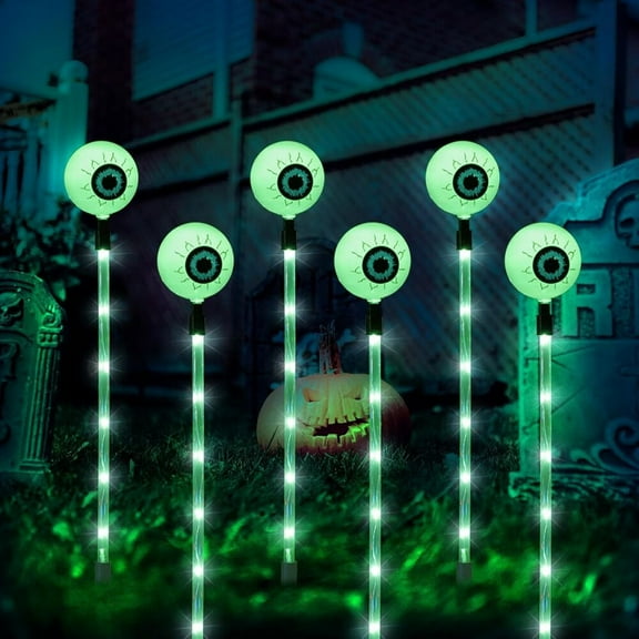 6 Pack Solar Halloween Lights,Outdoor Halloween Decorations
