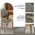 thumbnail image 6 of French Country Dining Chairs Set of 6, Olive Kitchen & Dining Room Chairs Set of 6, Faux Leather Kitchen Chairs, Tufted Upholstered, Wood Legs, Sillas De Comedor (PU,Pine Green, 6Pcs), 6 of 12