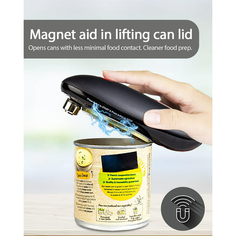 Electric Can Opener For Smooth Edge Automatic Battery Operated One Hand  Portable
