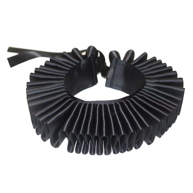 Ruffled Neck Collar Ruff False Collar Mini Cape Ruffle Collar Black