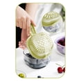 thumbnail image 4 of Mini Colander, Double-Layer Vegetable Washing Basket with Handle, Detachable Plastic Fruit Cleaning Bowl with Strainer, Hanging Fruit Strainer for Pasta Salad Berry, BeigeMini Colander, 4 of 8