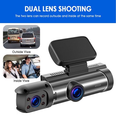 XINGJIU Dual Lens 1080P Car DVR Dash Cam with G-Sensor, Inside Camera, 170° Wide Angle, Parking Monitoring, 3.16" HD Screen