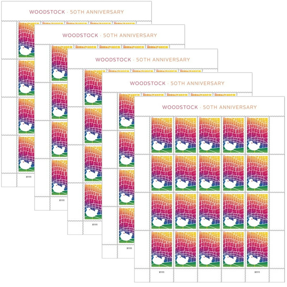 Woodstock 5 Sheets of 20 USPS First Class Forever Postage Stamps Love