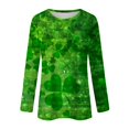thumbnail image 4 of BDPORKAS St Patricks Day Shirts Women Lucky Irish Shamrock Long Sleeve Paddy's Day T-Shirts Graphic Tee Tops, 4 of 5