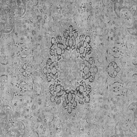 Ahgly Company Indoor Square Abstract Gray Modern Area Rugs, 4' Square