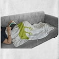 thumbnail image 5 of Reptile Soft Flannel Fleece Throw Blanket, Australian Lizard Illustration Smiling Kids Mascot Safari, Cozy Plush for Indoor and Outdoor Use, 50" x 70", Pistachio Green White, by Ambesonne, 5 of 5