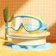 thumbnail image 1 of Gafas de natación para niños, montura grande, impermeables, antivaho, para estudiantes, bebés, bonitas, protección ocular, duraderas, 1 of 2