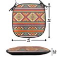 thumbnail image 4 of Colorful Chair Seating Cushion Set of 4, Mosaic Inspired Horizontal Lines with Graphic Design, Seat Pads for Office with Anti-slip Backing, 16"x16", Multicolor, by Ambesonne, 4 of 7