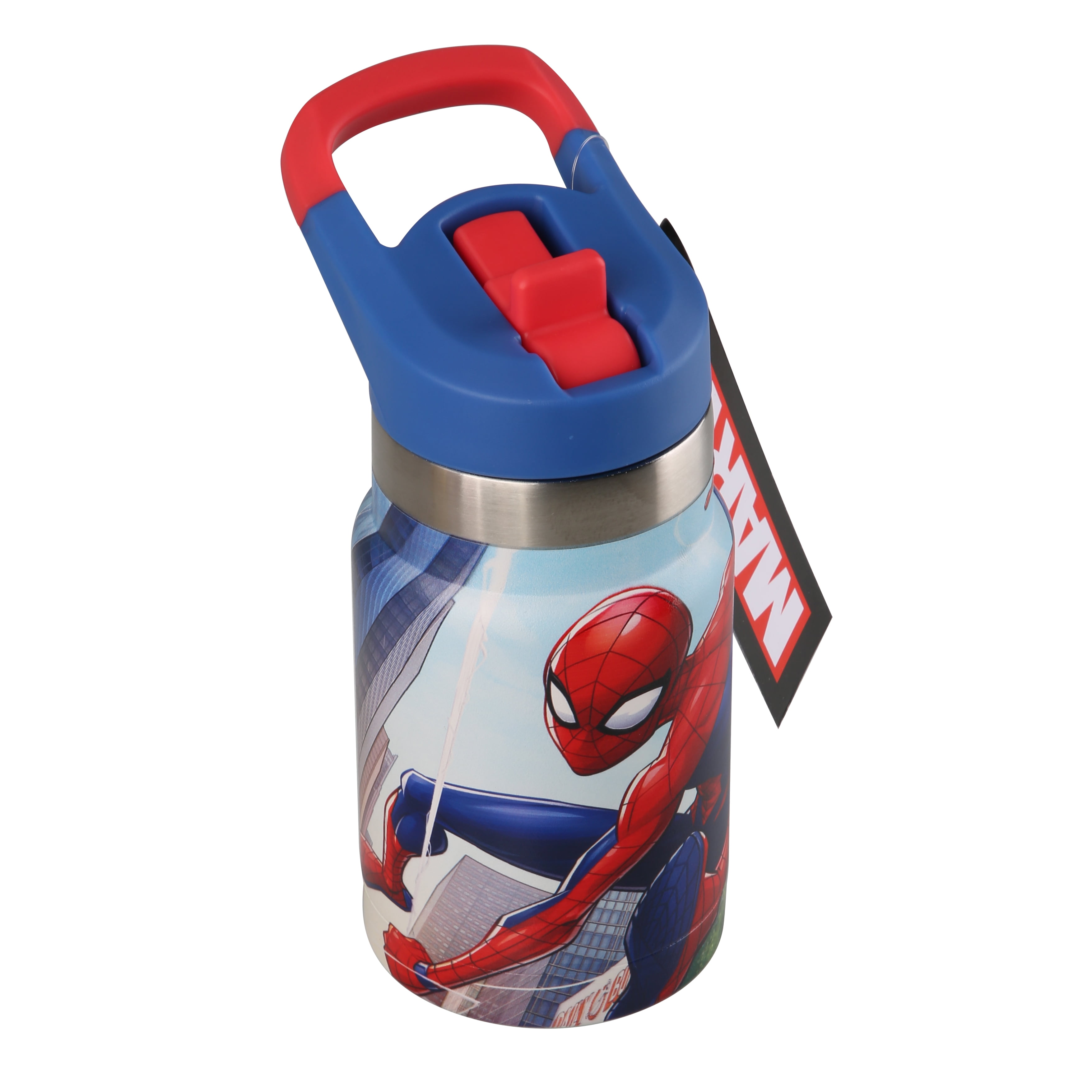 Spiderman Super Heroes LED Temperature Stainless Steel Double Wall