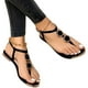 thumbnail image 1 of Sandalias Con Correa En T Para Mujer, Sandalias De Gladiador Planas Elegantes De Verano, Sandalias De Playa Estilo Bohemio Informal Con Punta Abierta, Zapatos Romanos Guardurnaity AP007465-02, 1 of 6