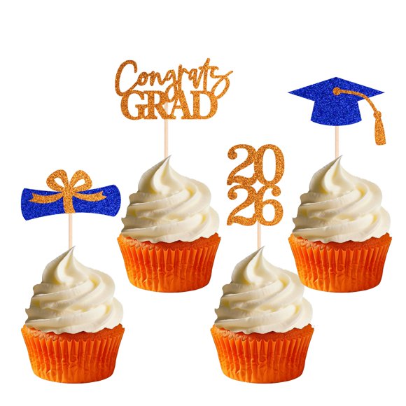 Adornos para magdalenas de graduación SakFestivo, de doble cara, 36 unidades