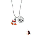 thumbnail image 2 of Delight Jewelry Resin Penguin with Red Scarf Silvertone Script Initial Disc - B - Charm Necklace, 20"+3", 2 of 4
