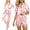 Pink, variant on Pajama Set Satin Pyjamas Women'S Short 4 Piece Pyjamas Short Sleeve Sleepwear And Shorts Set Women Sets Leisure Suit Loungewear,Pink Female Pajamas 2XL