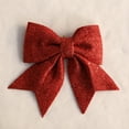 thumbnail image 6 of Anhility 2Pcs Christmas Sparkle Bows Red Rustic Wreath Gift Bows Vintage Xmas Glitter Ribbon Bow Holiday Ornaments for Christmas Tree Garland DIY Craft Wrapping Decor (5.91x4.72in), 6 of 6