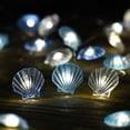 thumbnail image 4 of Cadena de luces de la serie marina con temática náutica, caballito de mar, caracola, estrella de mar, red de pesca, luces decorativas para habitación, 4 of 5