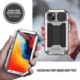 thumbnail image 7 of Feishell Cover for iPhone 14 Plus Case Heavy Dustproof Shockproof Dropproof Military Grade Rugged Durable Aluminum Metal Case with Kickstand Screen Protector, Silver, 7 of 7