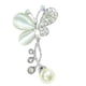 thumbnail image 1 of Cristal Perla Mariposa Broche Ramillete Collar Pin Mujeres Decoración Joyería - Plata, 1 of 8