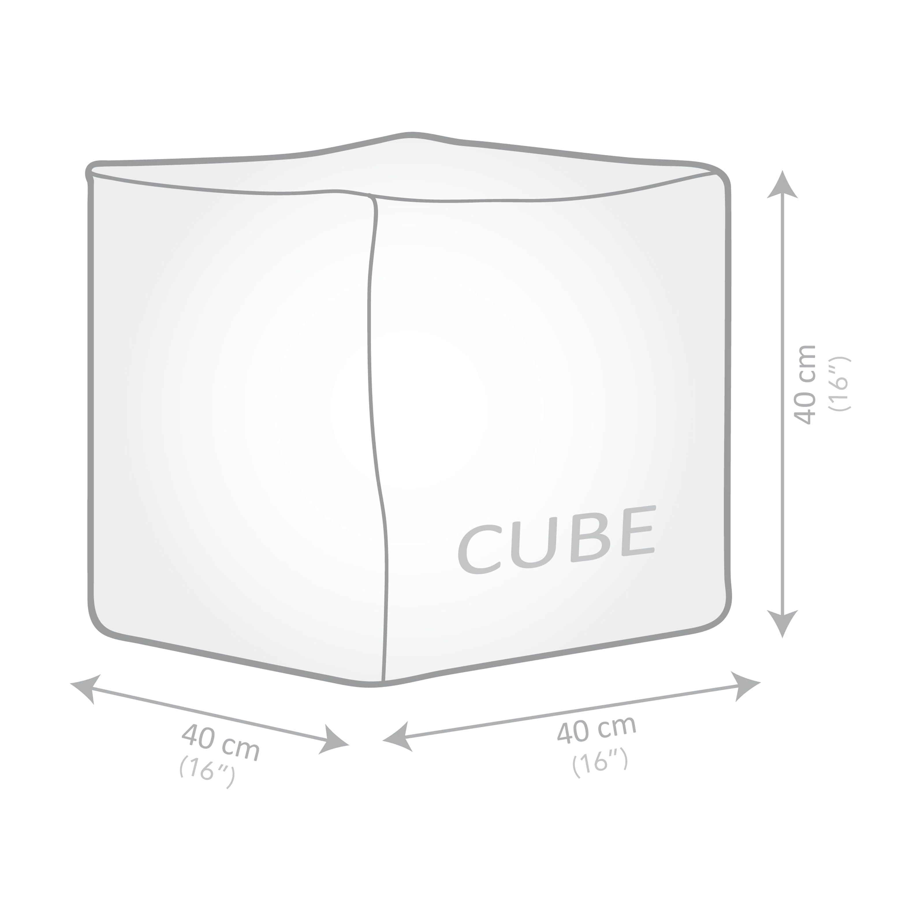 Gouchee Home Raya Cube Pouf Ottoman or Footrest, Natural, 16" x 16" x 16", Faux Fur Cover, Polystyrene Bead Filling