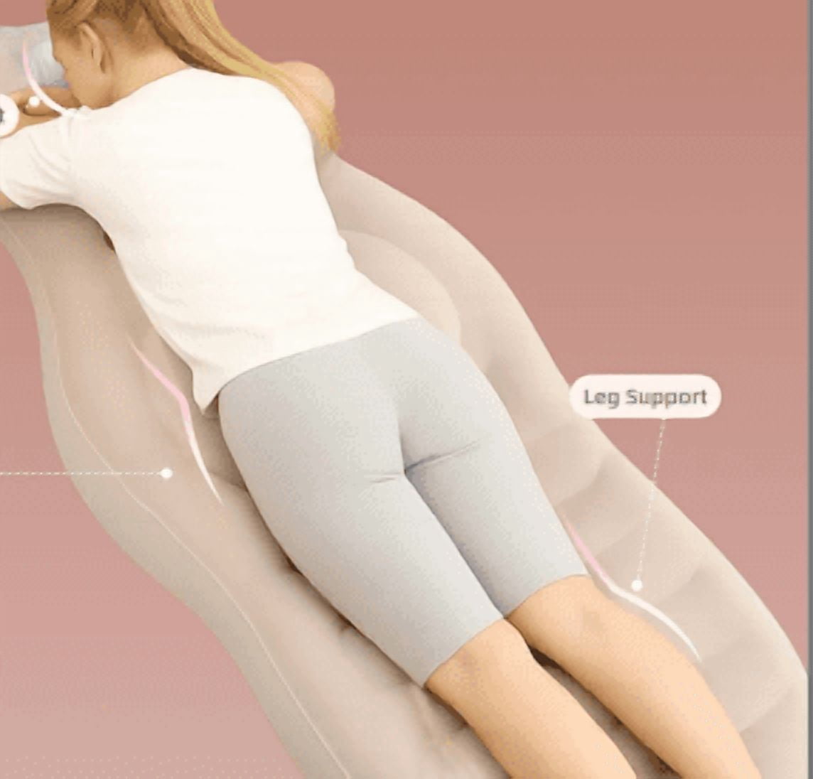 Inflatable Pregnancy Pillow, Pregnant Woman's Abdominal Hole Full Body Inflatable Bed Abdominal Mattress, Prone Pregnancy Pillow - Pregnant Woman's Swimming Pool Float