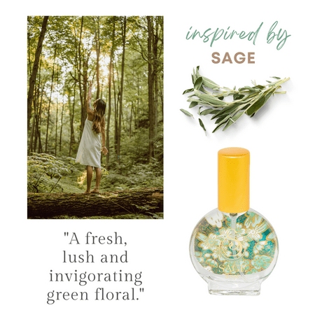 Sage Organic Mini Perfume Spray by Sage- 1/2 oz, Vegan & Cruelty-Free, Fresh Scent, Cucumber, White Sage, Sweet Pea