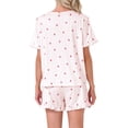 thumbnail image 3 of INSPIRE CHIC Women's Loungewear Ruffle Babydoll Collared Cute Print Short Sleeves with Shorts Sleepwear Pajama Sets M Pink, 3 of 6